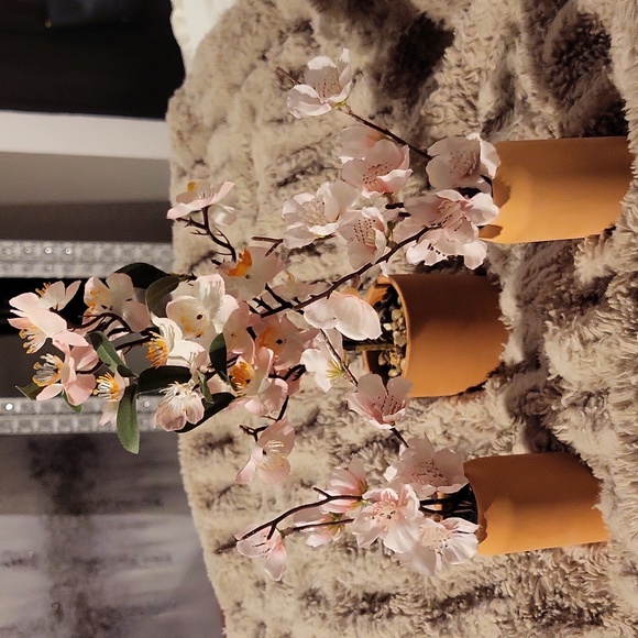 Other - Pretty Cherry Blossom Tree Set | Artificial In A Ceramic Terracotta Vase🌸